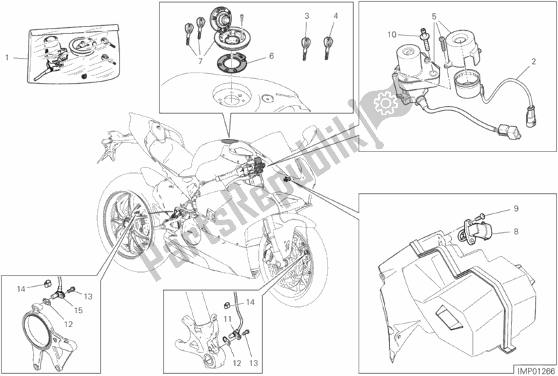 Tutte le parti per il 13f - Dispositivi Elettrici del Ducati Superbike Panigale 25 Anniversario 916 1100 2020